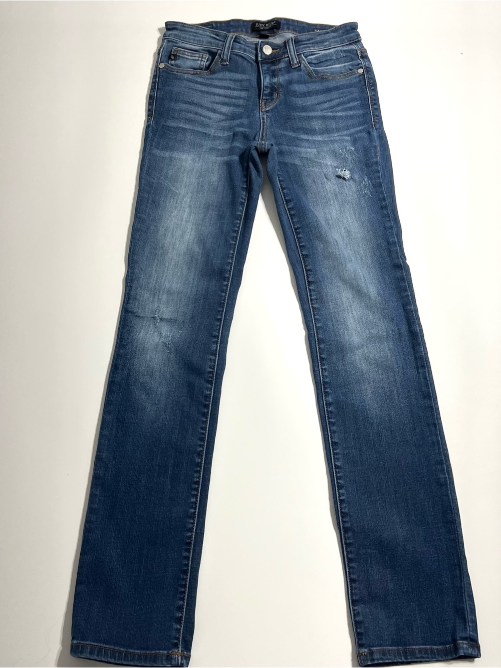 Judy Blue Straight Leg Jeans 3/26 Distressed Dark Wash Stretch Denim JB8277DK